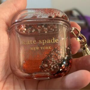 NWOT Kate Spade Red Glitter AirPods Case